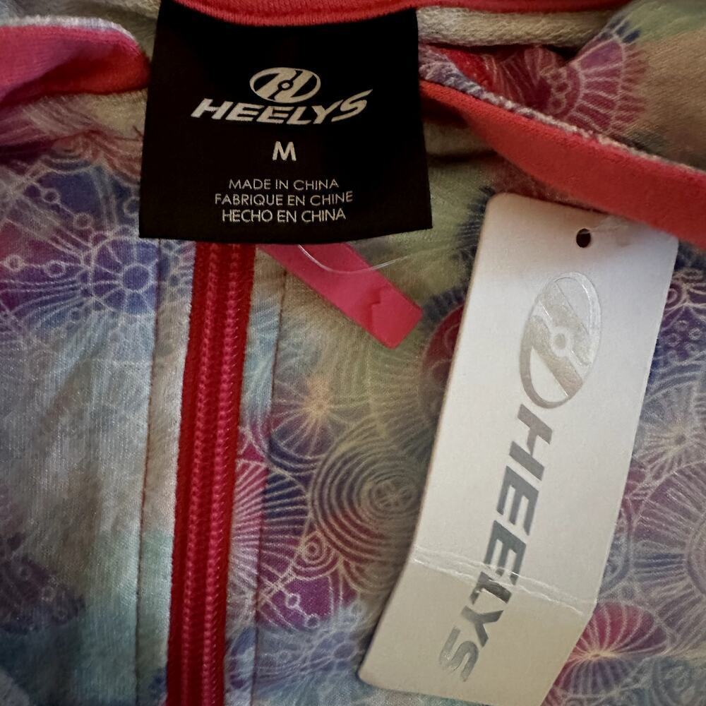 Heelys Pink/Blue/White Shell Print Activewear Zip Up Hooded Jacket NWT- M - Picture 3 of 9
